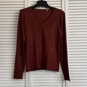 Tahari Women's V-Neck Sweater - Rich Brown